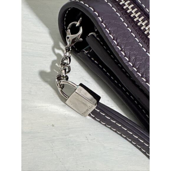 Tiffany & Co Pochette Wristlet Wallet Crossbody With Chain In Plum - Picture 6 of 16